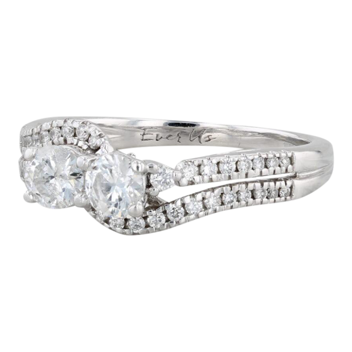 ever us 065ctw 2 diamond engagement anniversary ring 14k white gold size 7 0998