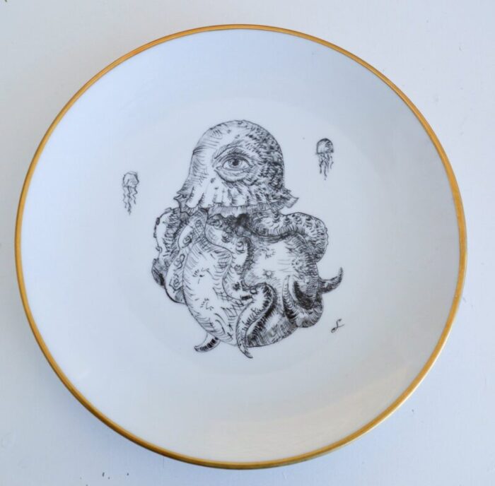 eyes octopus plates from lithian ricci set of 2 1