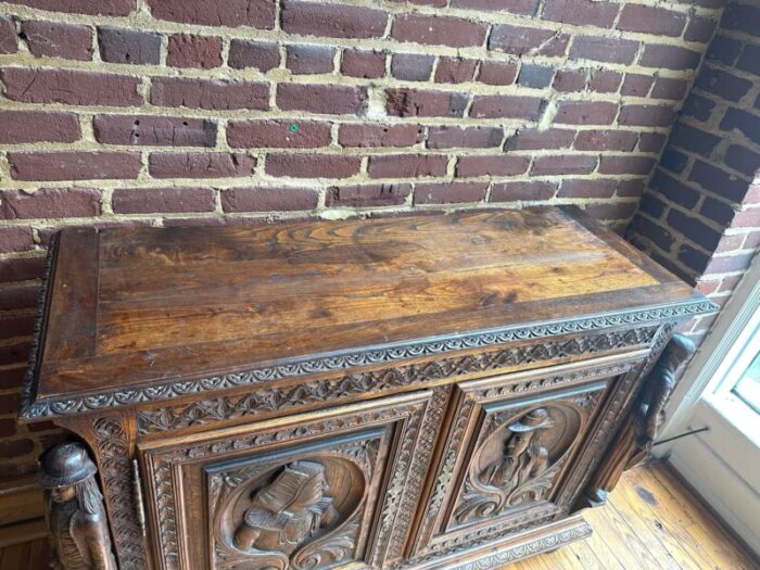 fabulous english or french revival antique hand carved sideboard 9819