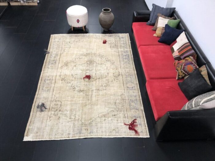 faded beige saloon decor 6 9 floor rug 1