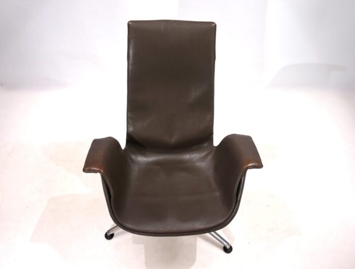 fk6725 leather chair by preben fabricius and jrgen kastholm for kill international 1960s 4428