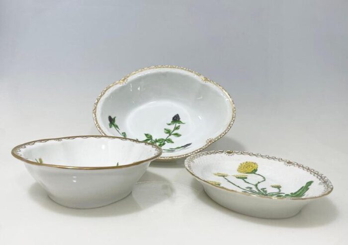 flora danica porcelain bowls by bing and grndahl denmark 1920s set of 3 9923