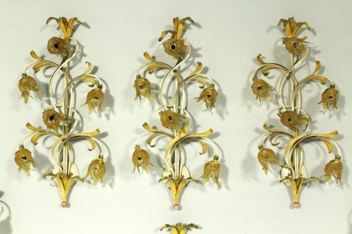 florenz wall lights in iron and murano glass 1798