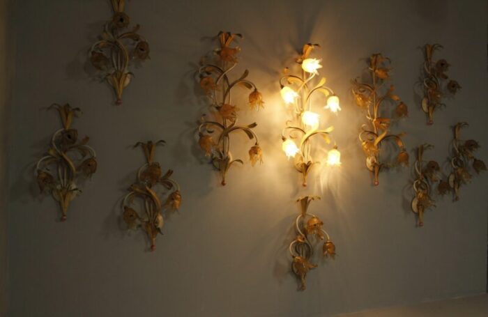 florenz wall lights in iron and murano glass 4987