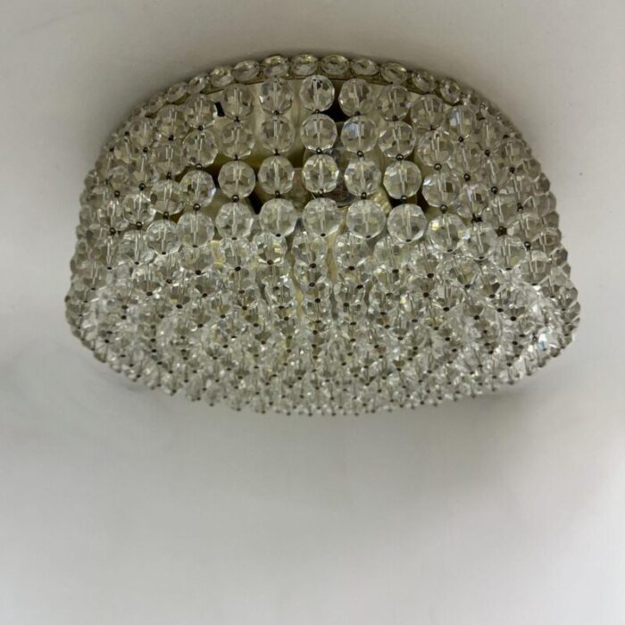 flush mount with swarovski crystals 1970s 1417