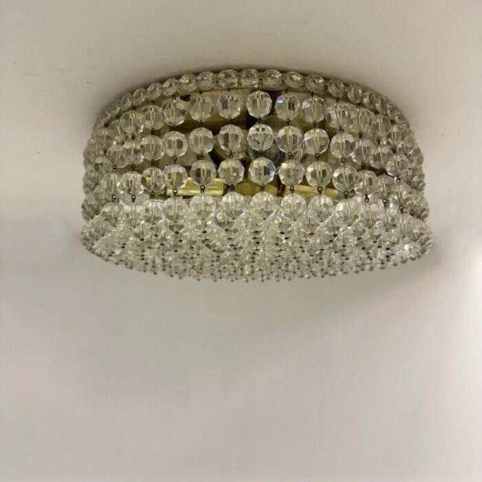 flush mount with swarovski crystals 1970s 1437