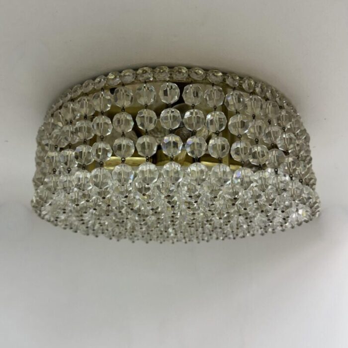 flush mount with swarovski crystals 1970s 1694