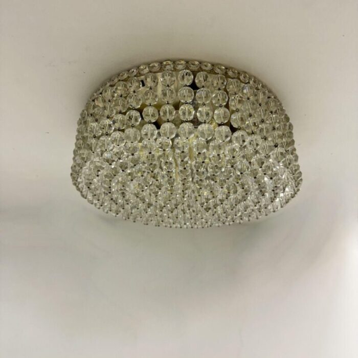 flush mount with swarovski crystals 1970s 4026