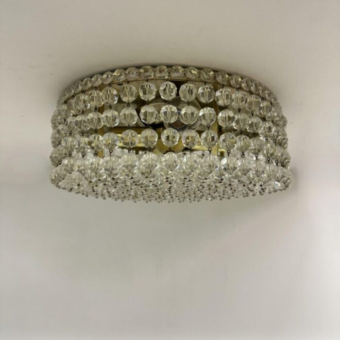 flush mount with swarovski crystals 1970s 4422