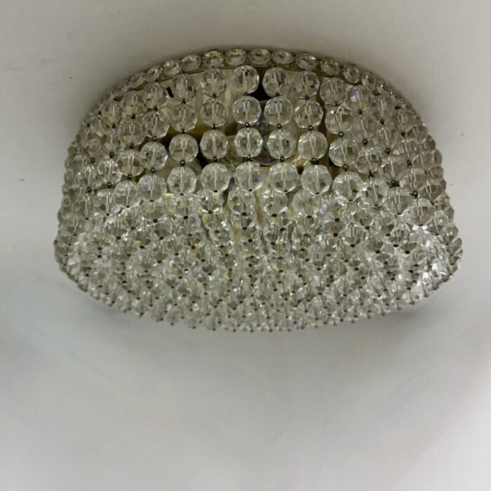 flush mount with swarovski crystals 1970s 5473