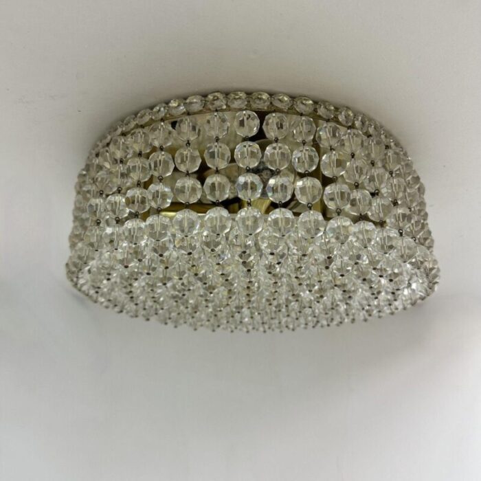 flush mount with swarovski crystals 1970s 5562