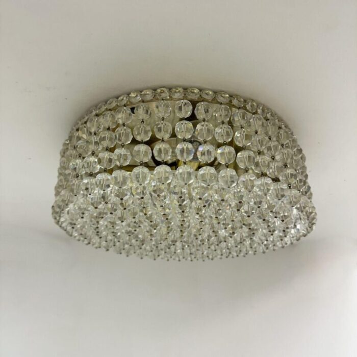 flush mount with swarovski crystals 1970s 6960