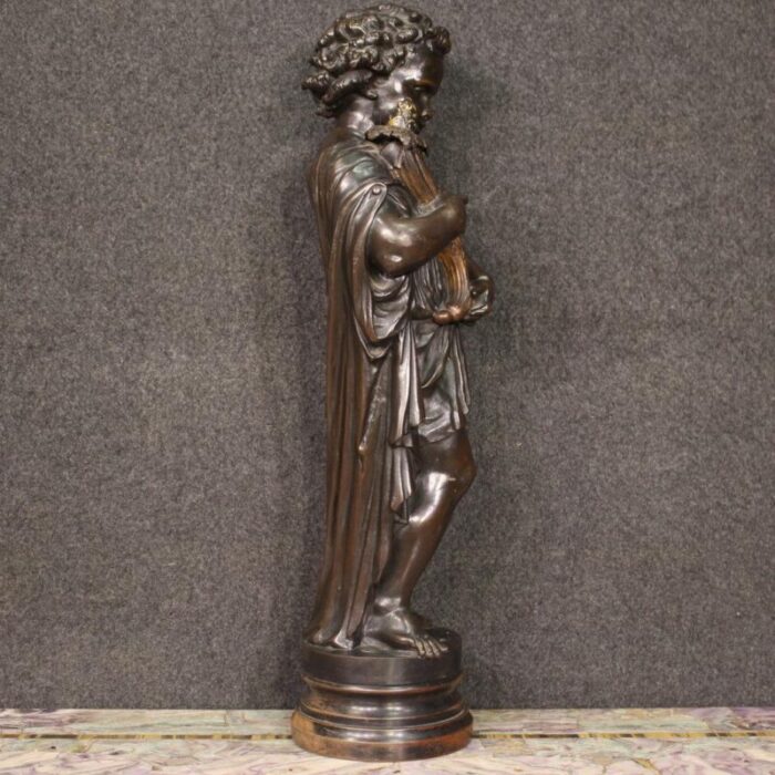 french artist cherub statue early 20th century metal 4416