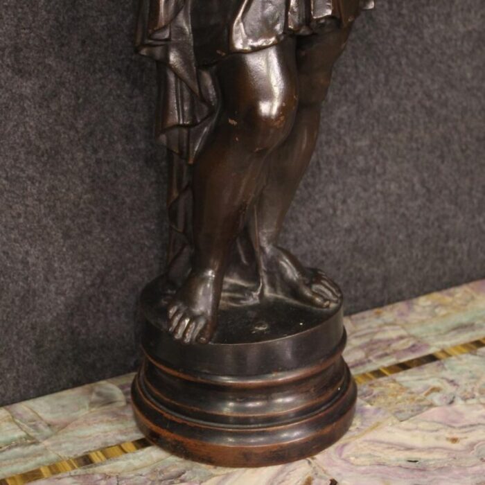 french artist cherub statue early 20th century metal 7665