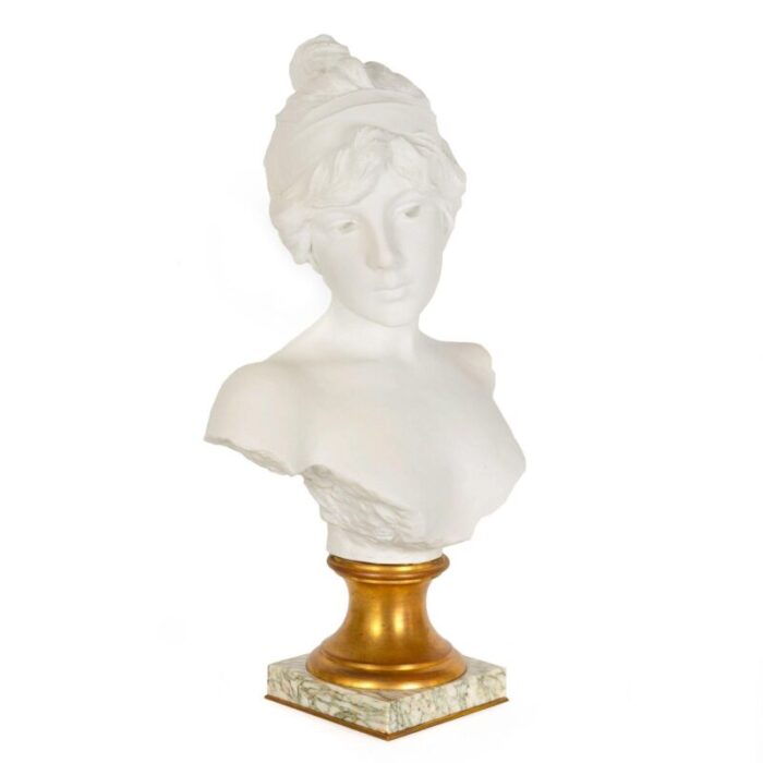 french parian porcelain bust of tanagra after emmanuel villanis ca 1890 4387