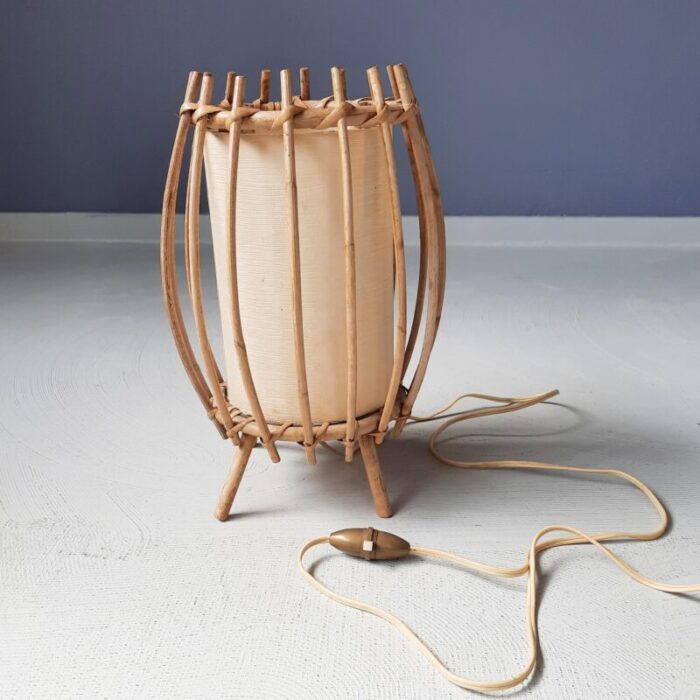 french rattan table lamp 1960s 3278