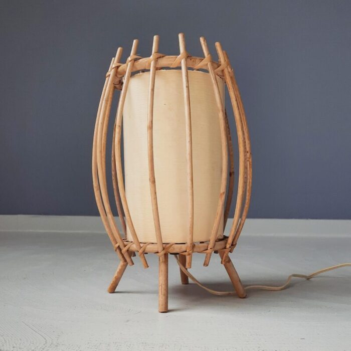 french rattan table lamp 1960s 8060