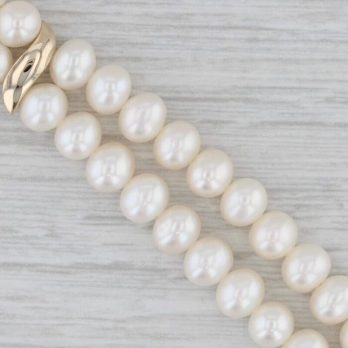 freshwater cultured pearl strand bracelet 14k yellow gold 7 5343