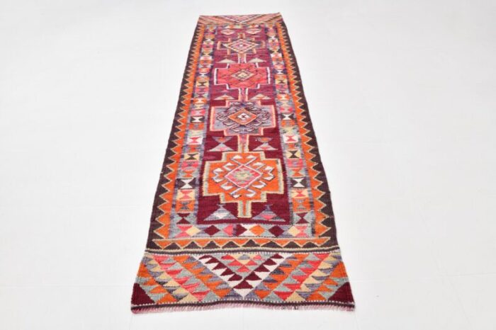 geometric pattern kilim runner rug 1