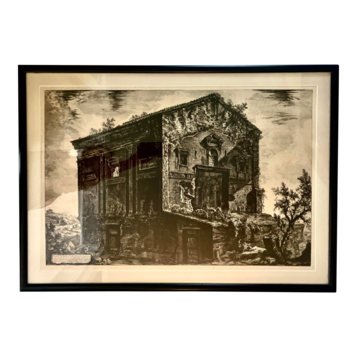 giovanni battista piranesi 1720 1778 etching veduto del tempio delle camene framed 7957