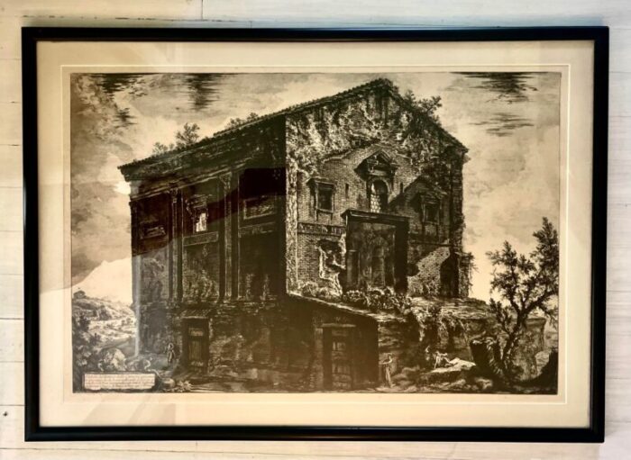 giovanni battista piranesi 1720 1778 etching veduto del tempio delle camene framed 9625