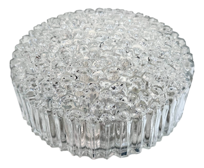 glass bubble texture wall or ceiling lamp by helena tynell for bega limburg germany 1960s 2877