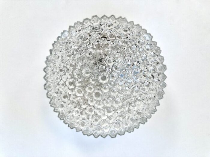 glass bubble texture wall or ceiling lamp by helena tynell for bega limburg germany 1960s 4911