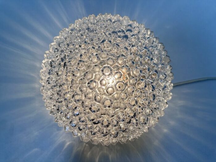 glass bubble texture wall or ceiling lamp by helena tynell for bega limburg germany 1960s 5250