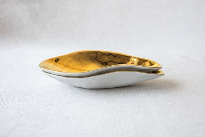 gold handmade porcelain indulge n 3 bowls by sarah linda forrer set of 2 5