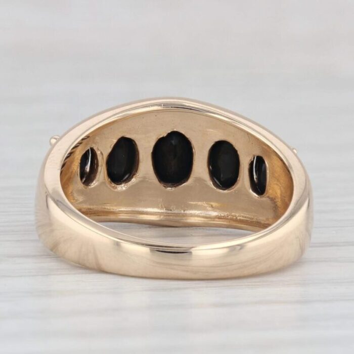 graduated tiered black onyx ring 14k yellow gold size 7 1490