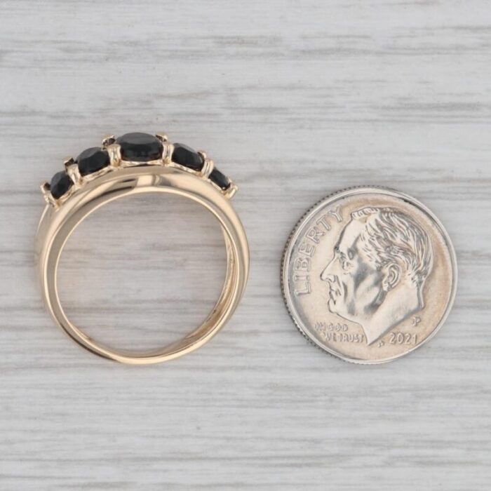 graduated tiered black onyx ring 14k yellow gold size 7 3626