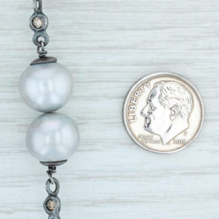 gray cultured pearl diamond statement necklace bead strand 26 layer nordstrom 2243