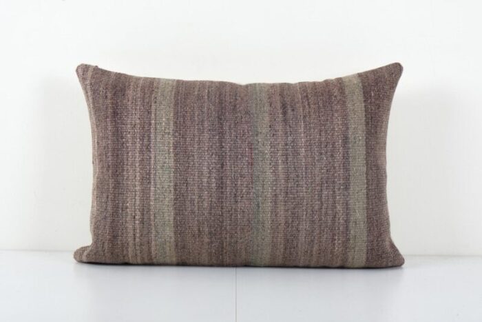 gray turkish lumbar kilim cushion cover 1