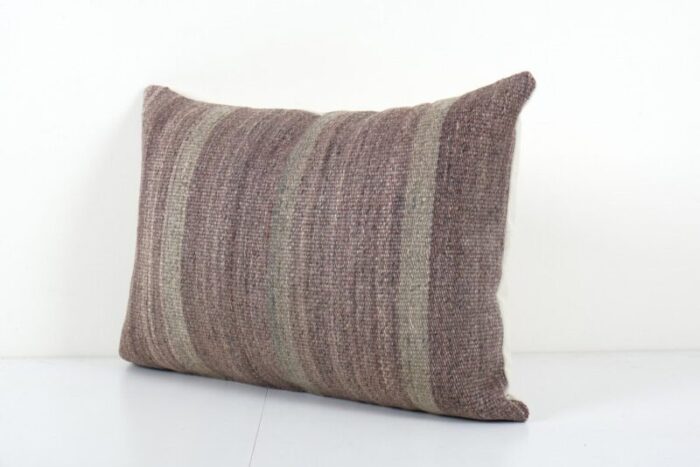 gray turkish lumbar kilim cushion cover 2