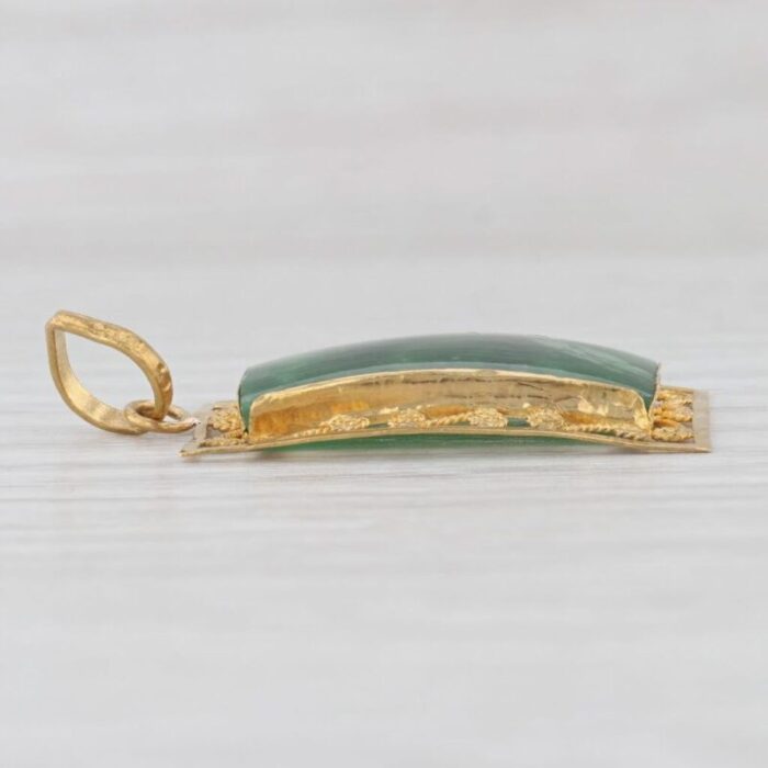 green jadeite jade filgiree pendant 22k yellow gold 2685