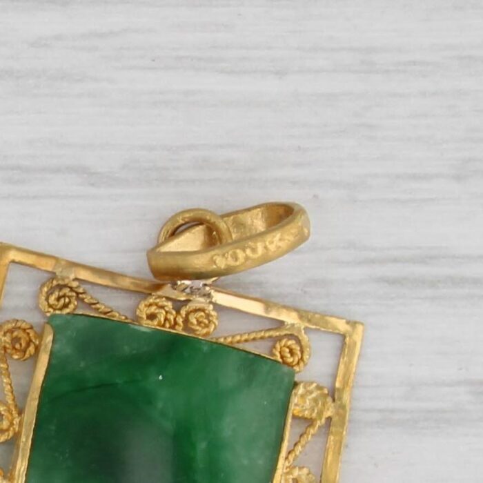 green jadeite jade filgiree pendant 22k yellow gold 6321 scaled