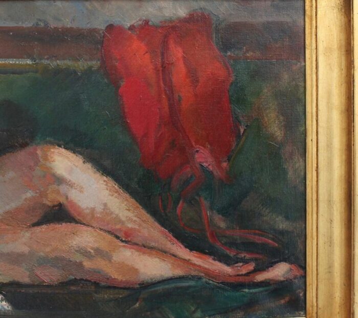 guillaume dulac reclining nude 1920s oil on canvas framed 5086