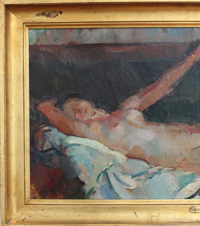 guillaume dulac reclining nude 1920s oil on canvas framed 8824