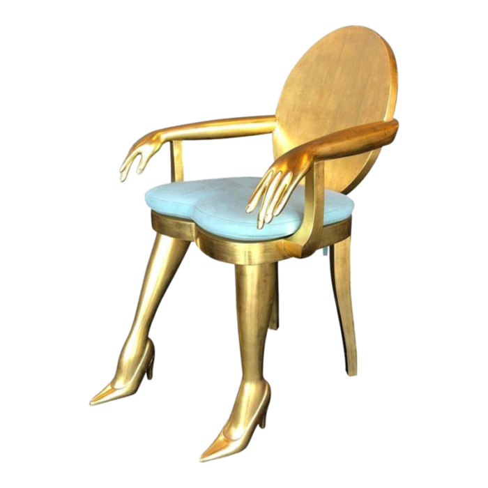 hand carved 22 karat giltwood titi armchair by marjorie skouras 3627