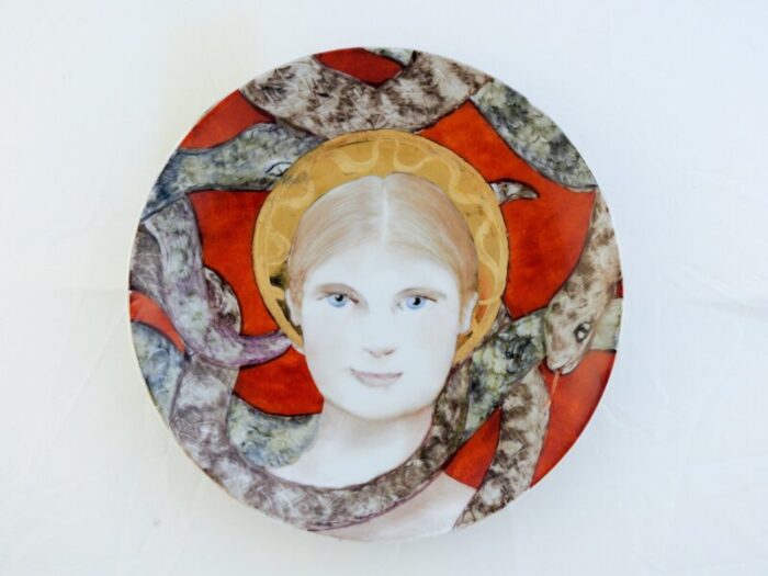 hand painted porcelain st cristina plate by lithian ricci 1