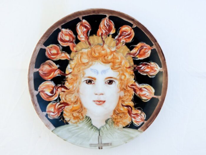 hand painted porcelain st eufemia plate by lithian ricci 1