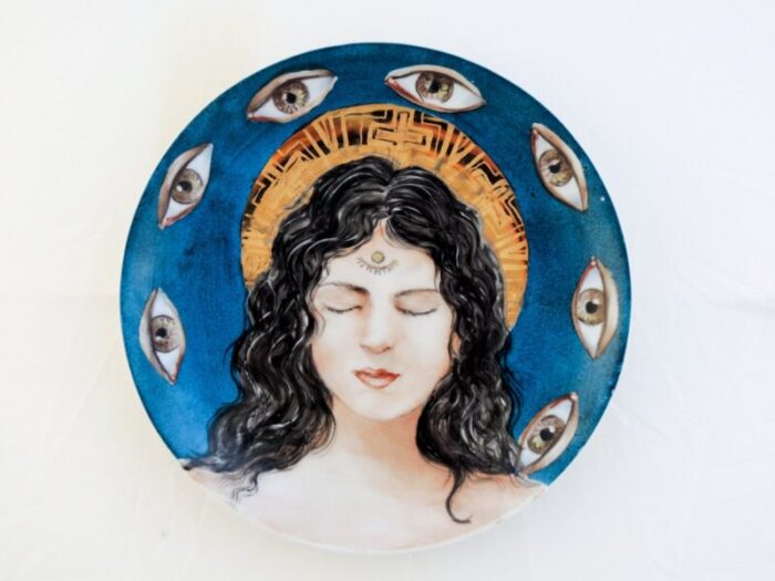 hand painted porcelain st lucia plate by lithian ricci 1