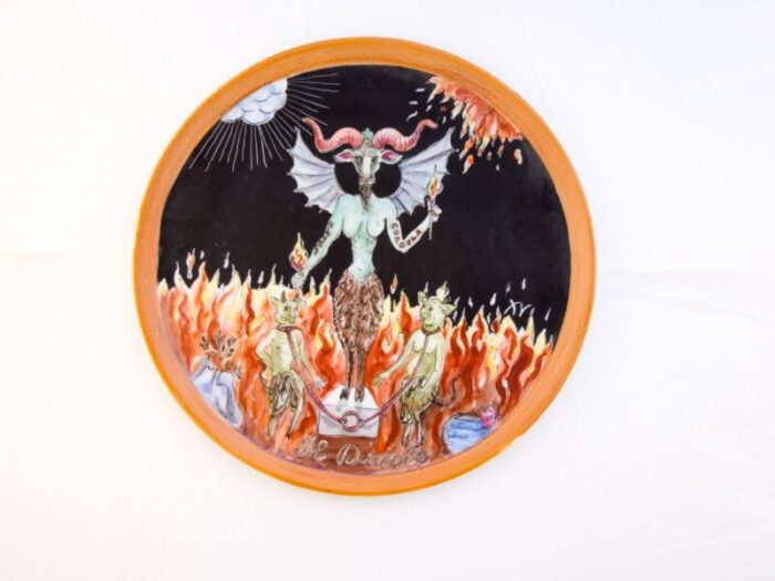 hand painted porcelain the devil plate by lithian ricci 1