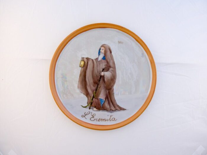 hand painted porcelain the hermit plate by lithian ricci 1