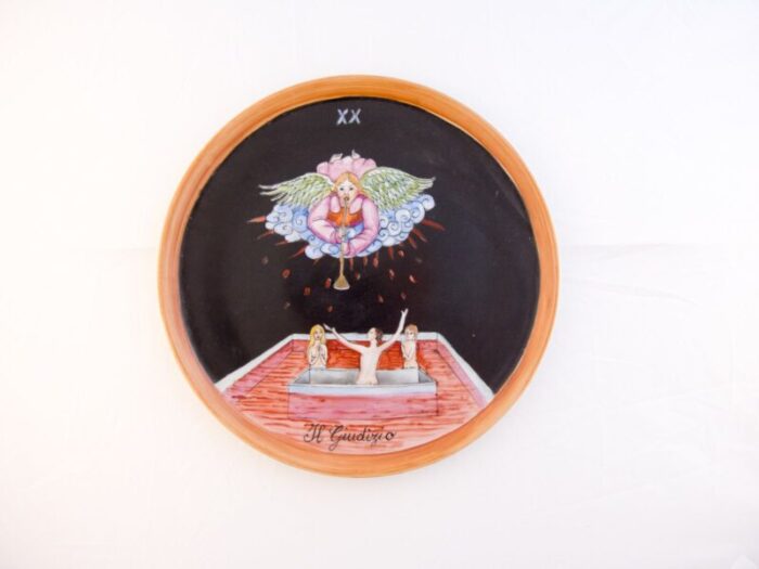 hand painted porcelain the judgment plate by lithian ricci 1