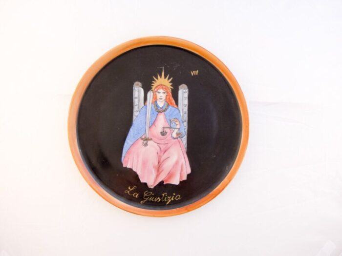 hand painted porcelain the justice plate by lithian ricci 1