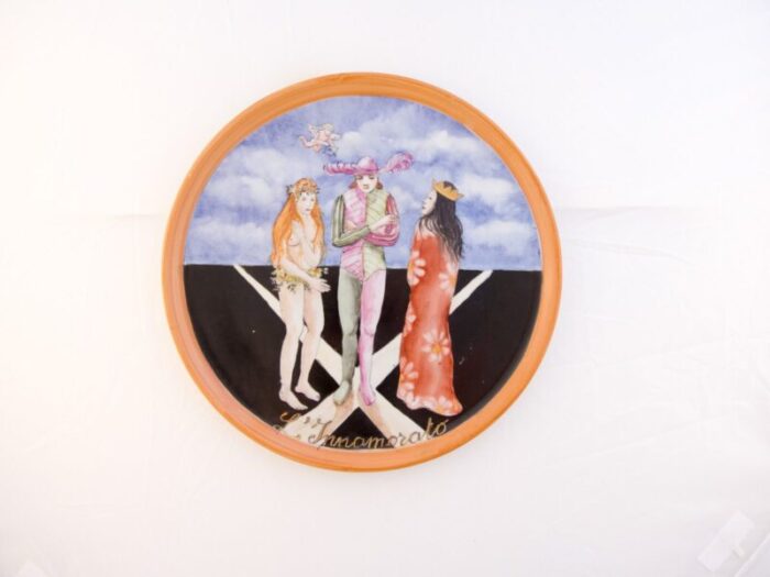 hand painted porcelain the lovers plate by lithian ricci 1