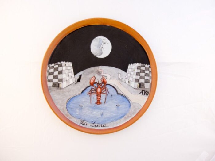 hand painted porcelain the moon plate by lithian ricci 1