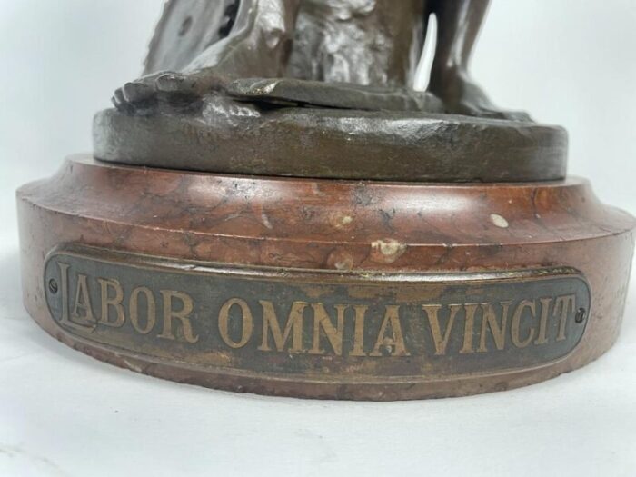 hans muller labor omnia vincit 1920s bronze and marble 4158