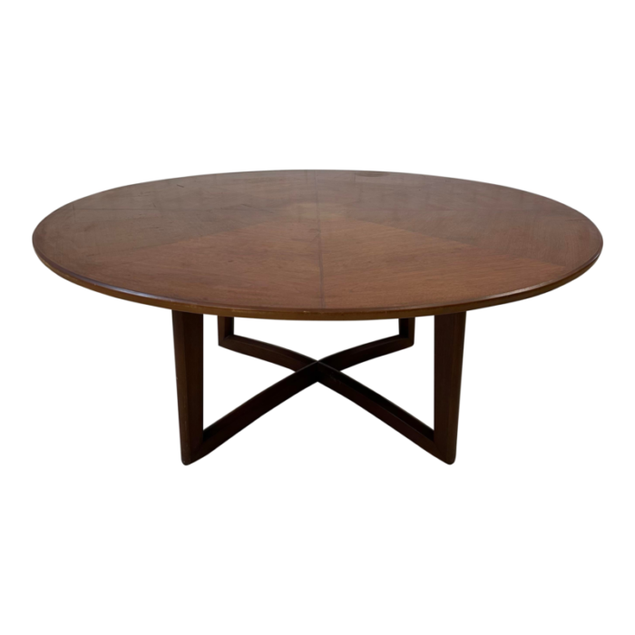 henredon game table with spider web grain pattern on top 7300